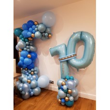 Blue Balloon Arch With Balloon Column 