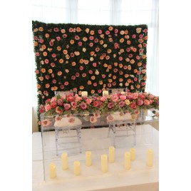 Green Flower Wall with Roses