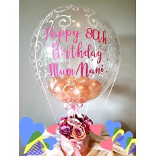 80th Birthday Hot Air Balloon Rose Gold 